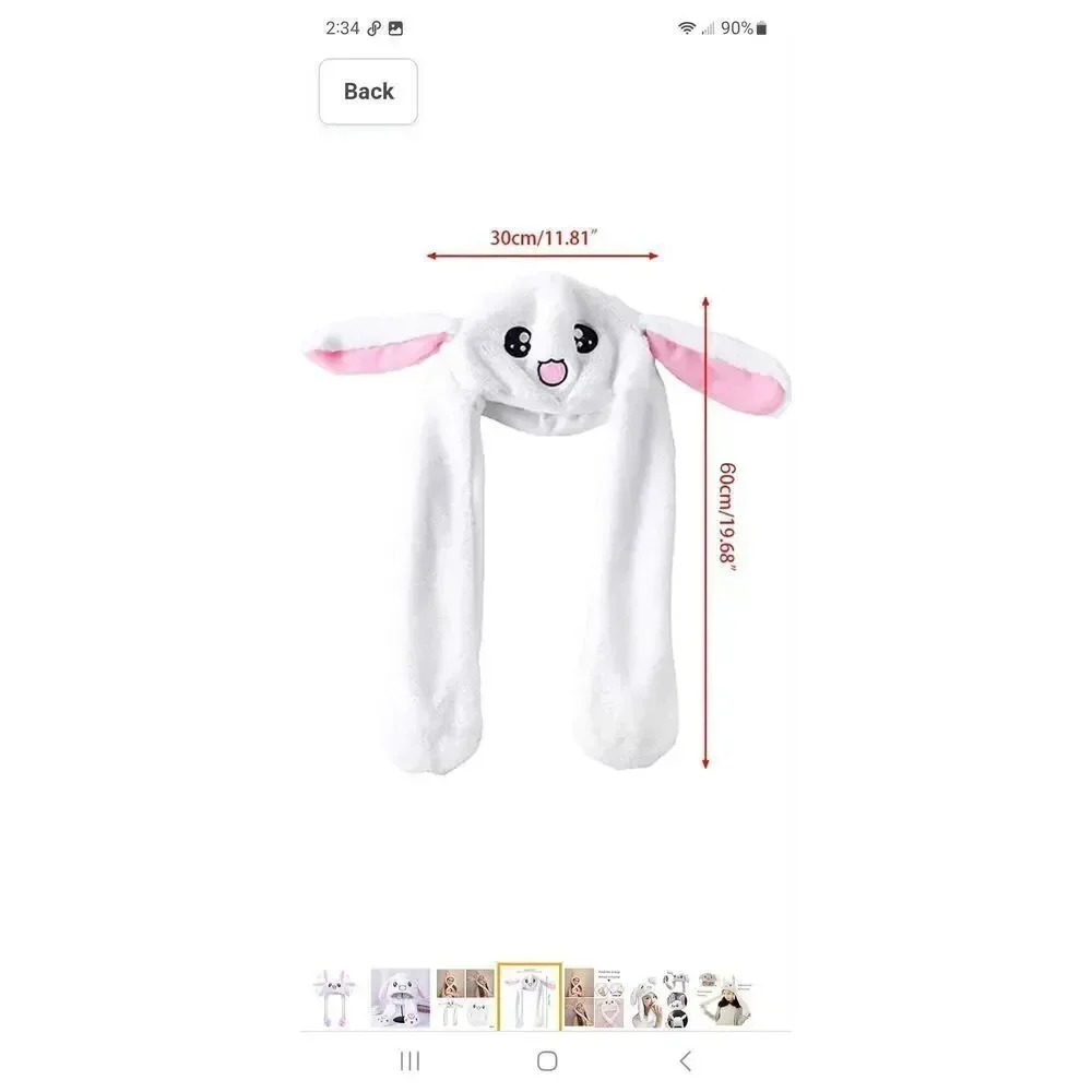 New Girls Easter Bunny Rabbit Hat Ears Move Pink White CUTE NWT